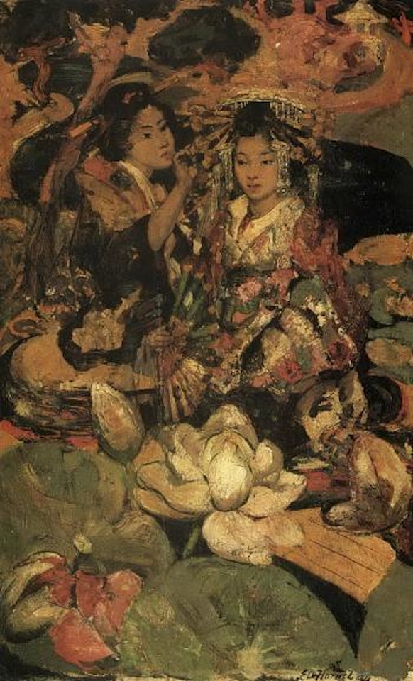 Lotus flower by Edward Atkinson Hornel
