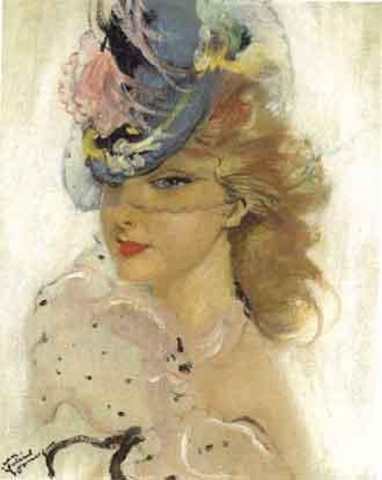 Bibi a voilette by Jean Gabriel Domergue