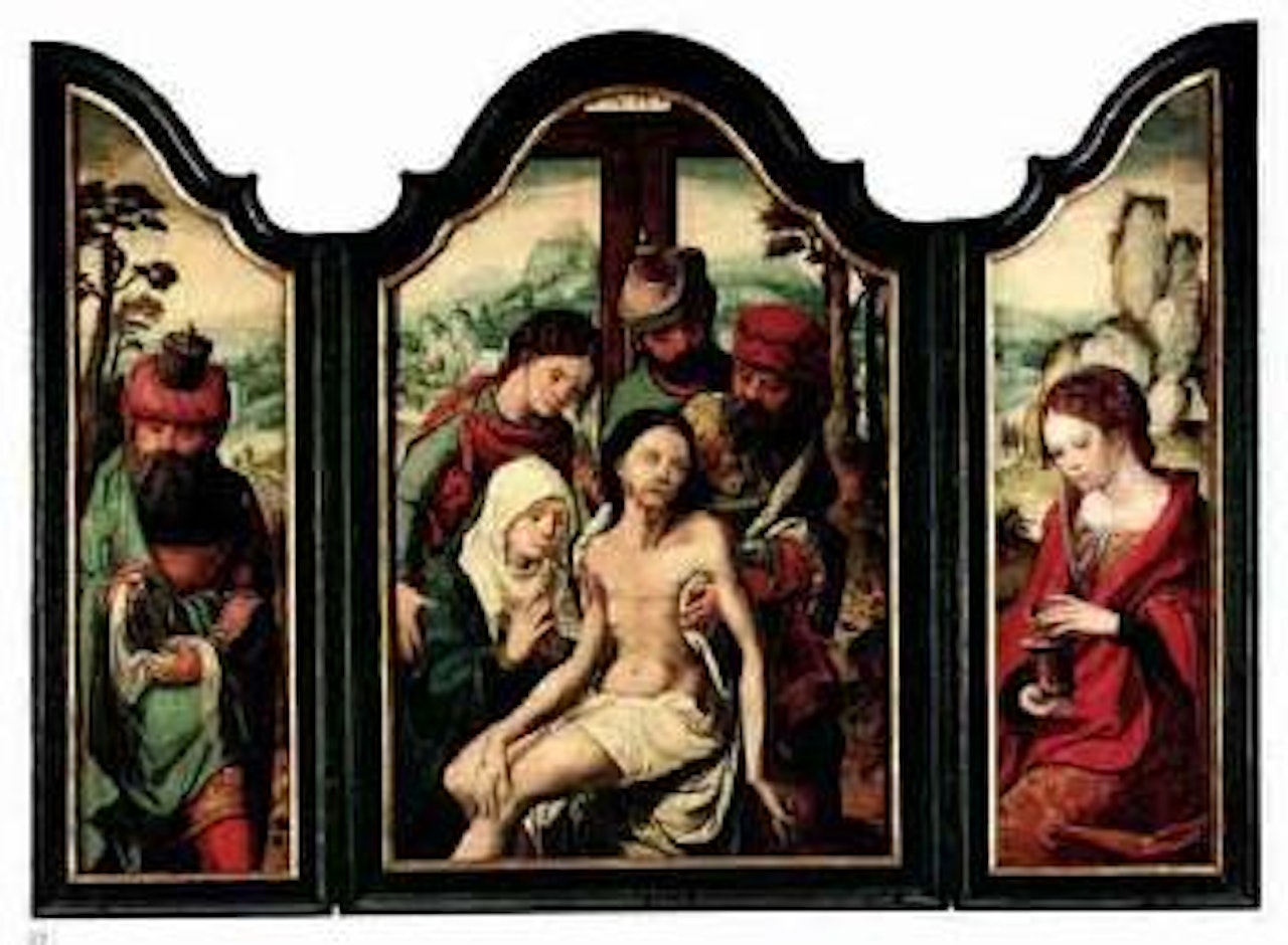 Deposition. Joseph of Arimathea. Mary Magdalene by Attributed to Pieter Coecke van Aelst I