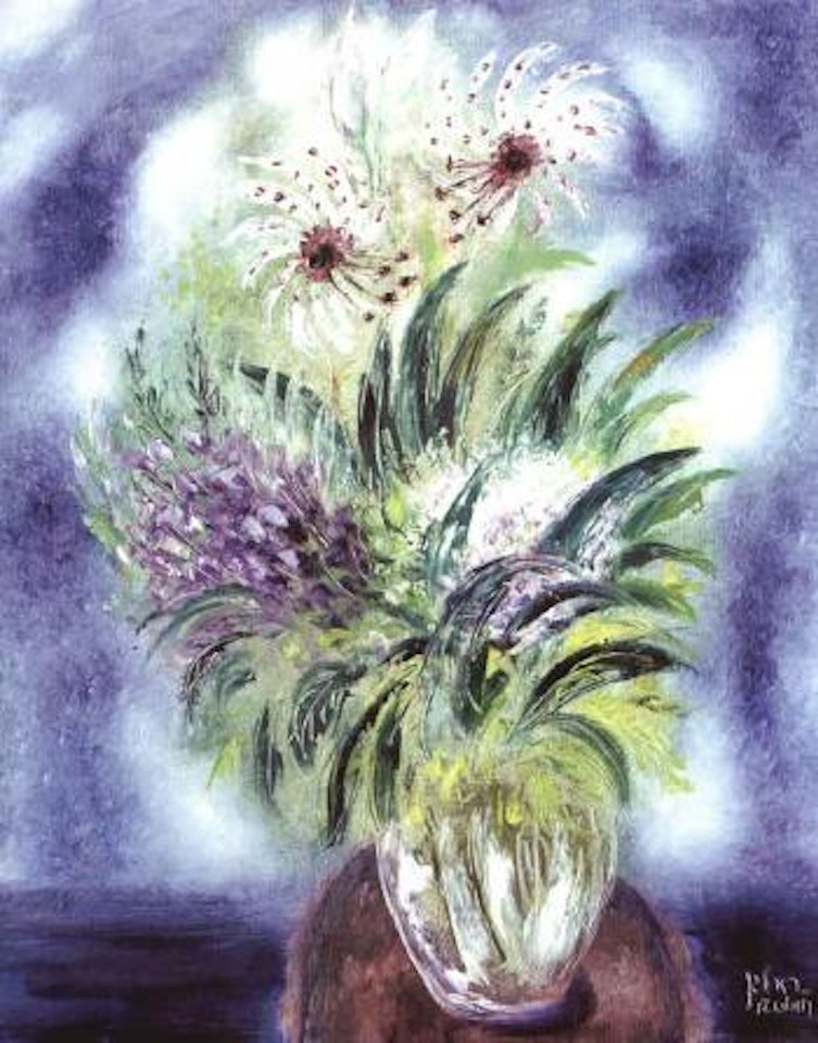 Mixed bouquet with white lilies by Reuven Rubin