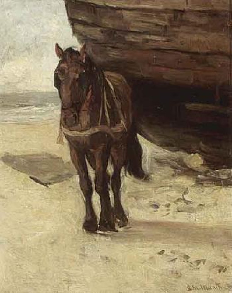 Horse near a bomschuit by Gerhard Arij Ludwig Morgenstjerne Munthe