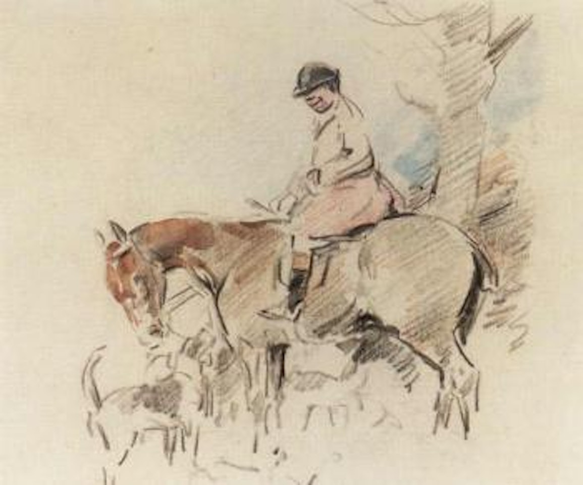 Study of a huntsman by Joseph Crawhall