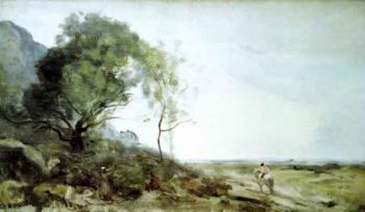 Gue au cheval blanc by Jean Baptiste Camille Corot