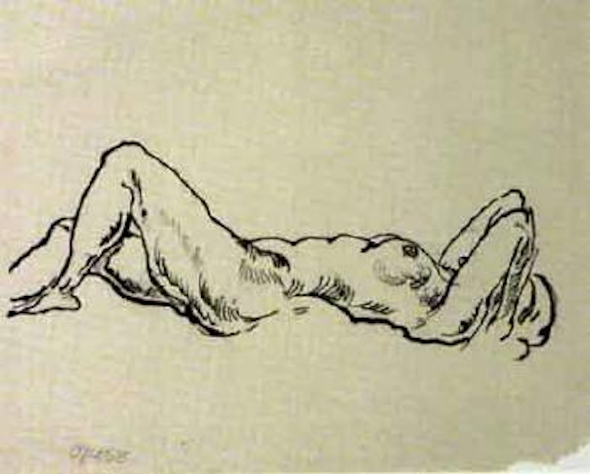 Reclining female nude by George Grosz