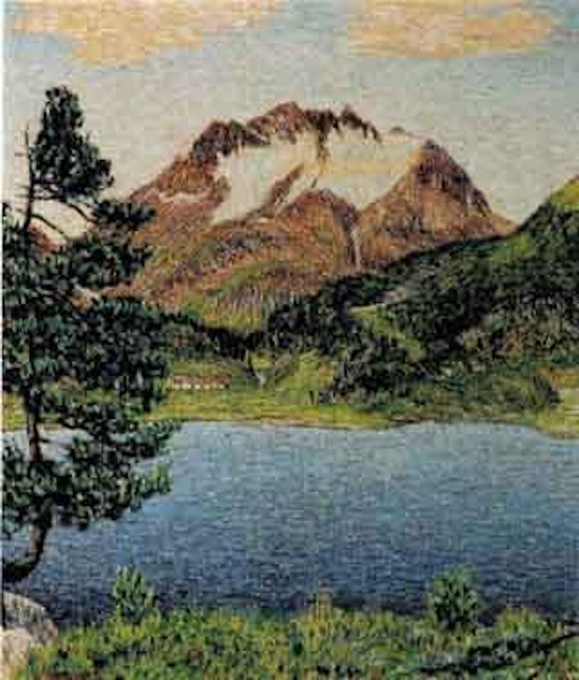 Cavlocciosee with Monte Forno by Gottardo Segantini