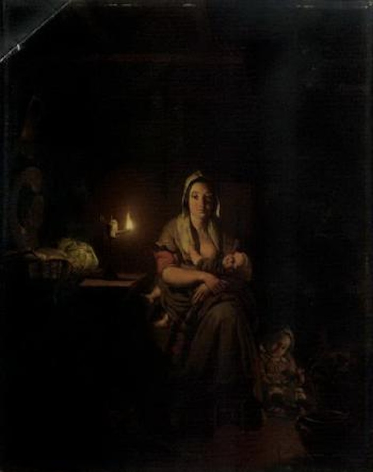 Domestic happiness in a Scheveningen interior by Petrus van Schendel