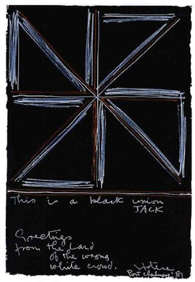 This is a black Union Jack by Ralph Hotere