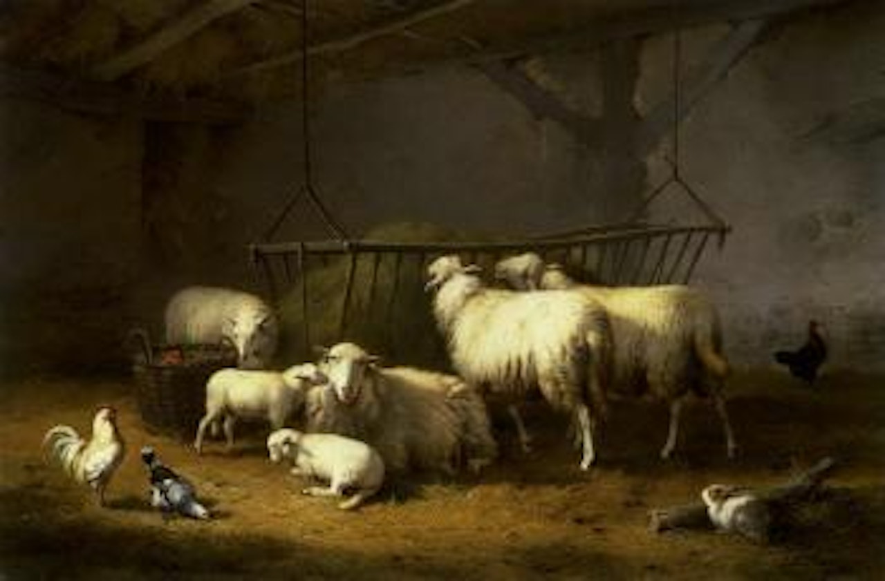 Sheep pen by Eugène Joseph Verboeckhoven