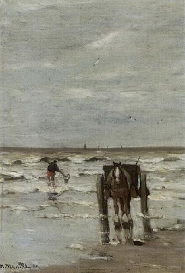 Shellfisher on the beach by Gerhard Arij Ludwig Morgenstjerne Munthe