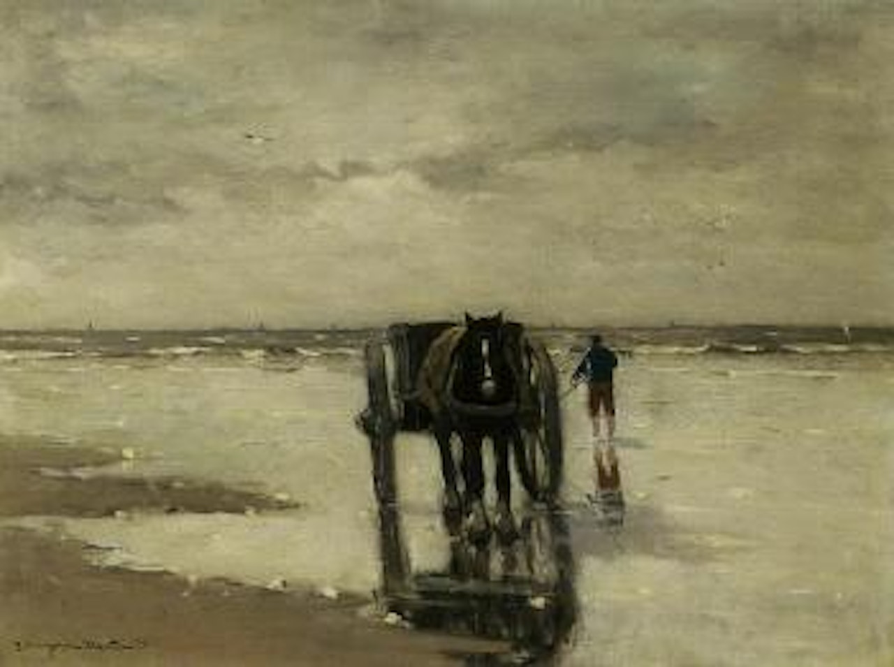 Shellfisher on the beach by Gerhard Arij Ludwig Morgenstjerne Munthe