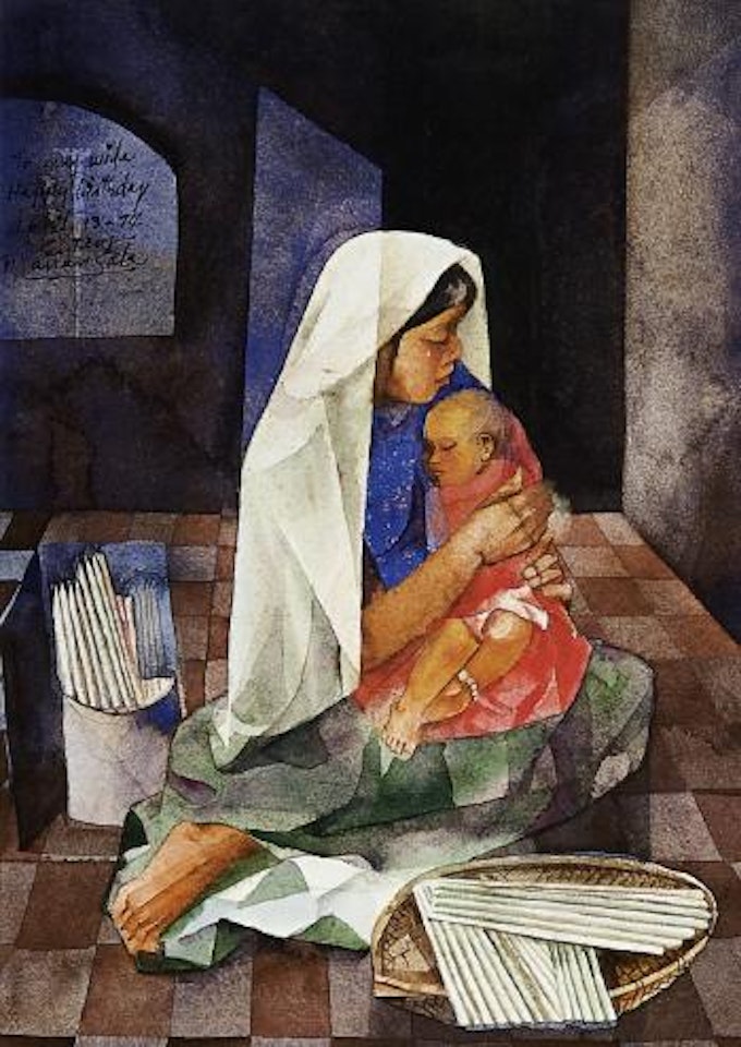 Mother and child by Vicente Manansala