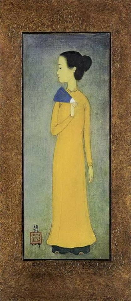 Jeune femme a l'eventail by Mai Trung Thu