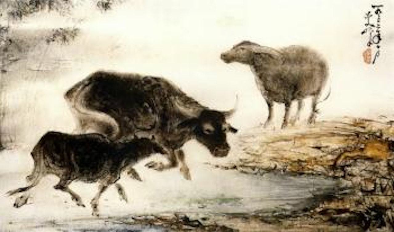 Waterbuffaloes by Lee Man Fong