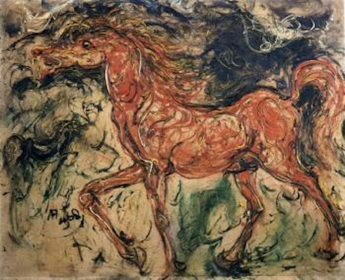 Red horse by Affandi