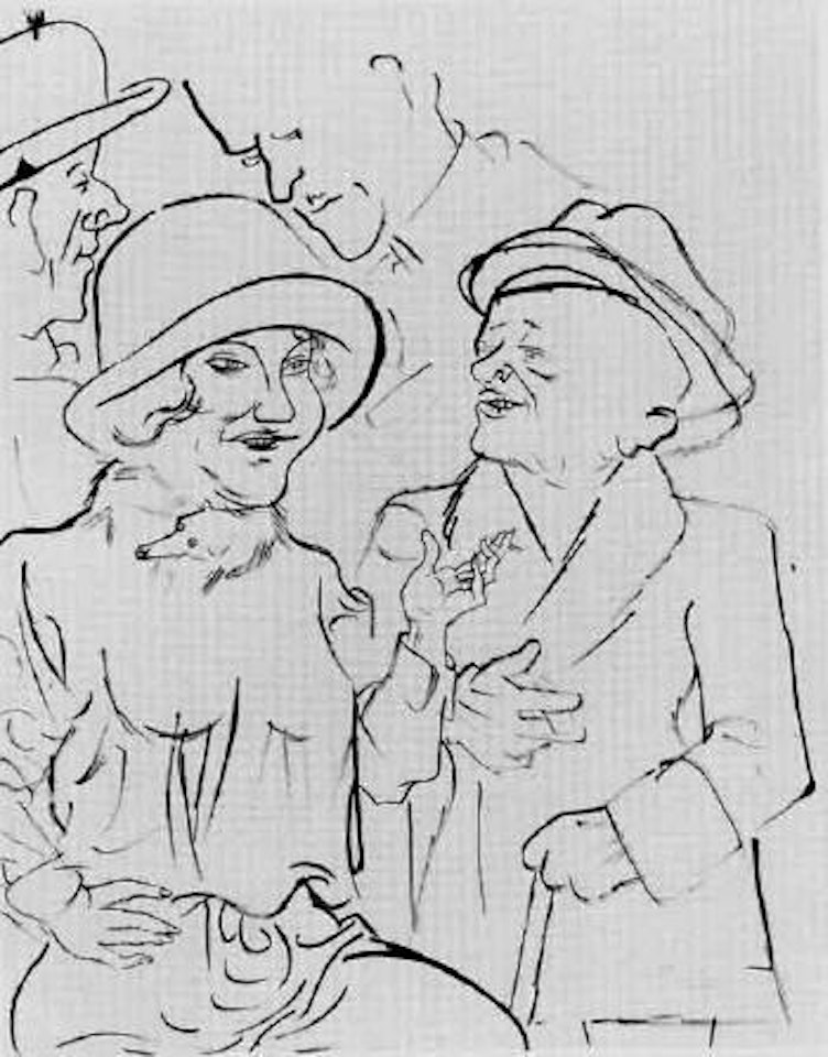 Figures chatting by George Grosz