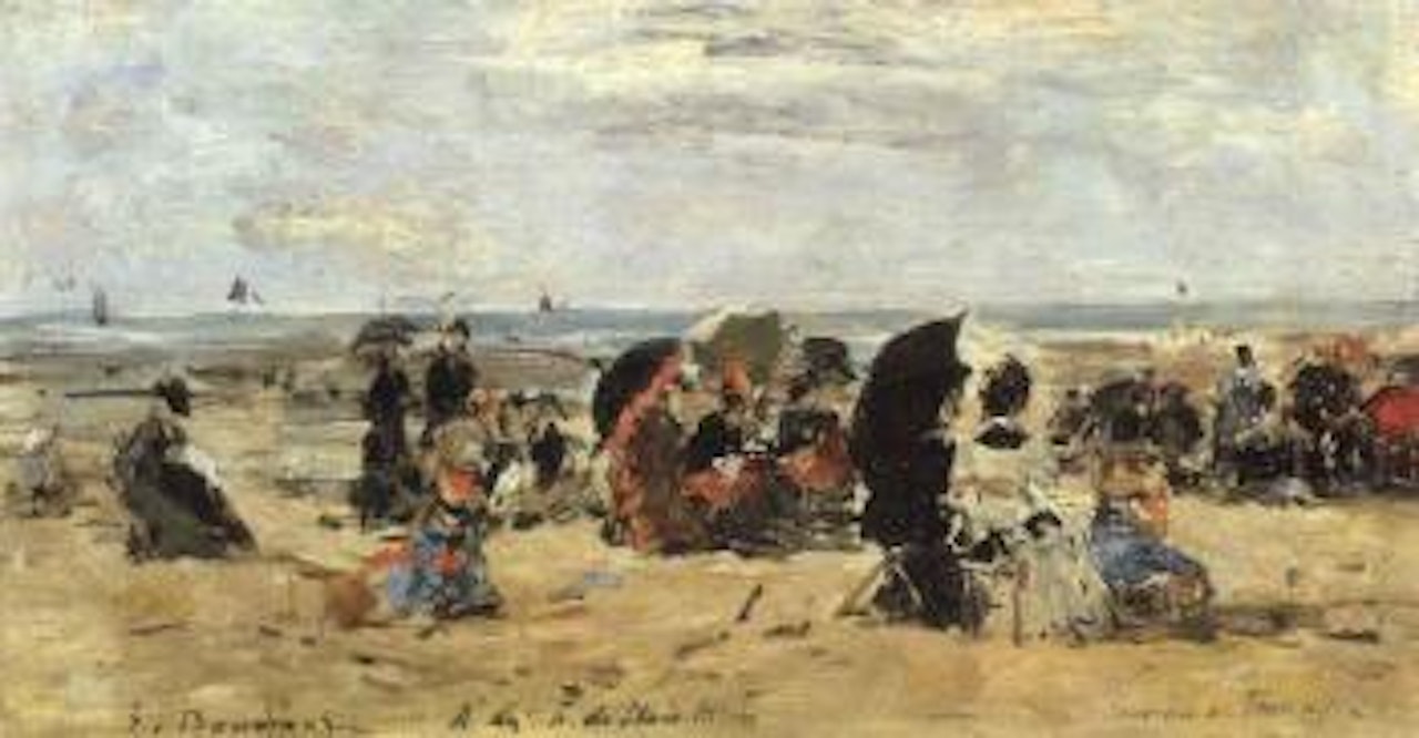 Scene de plage, Trouville by Eugène Boudin