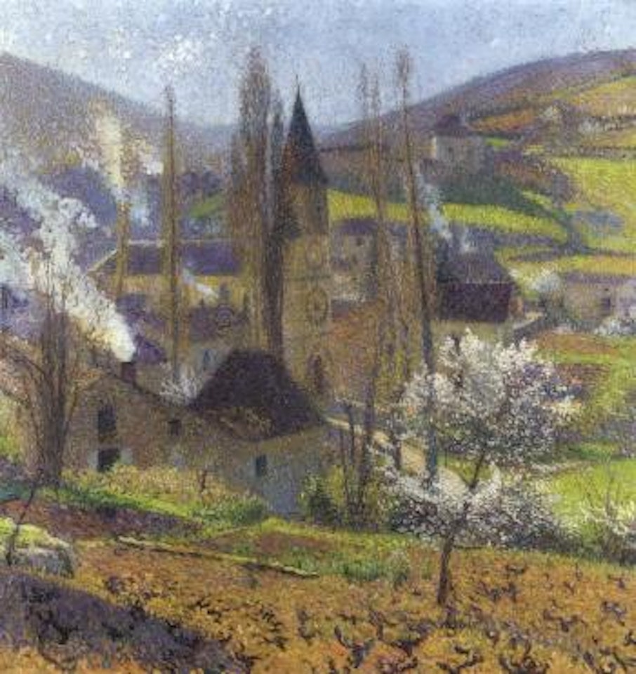 Bastide du Vert au printemps vue depuis la vigne du presbytere by Henri Jean Guillaume Martin