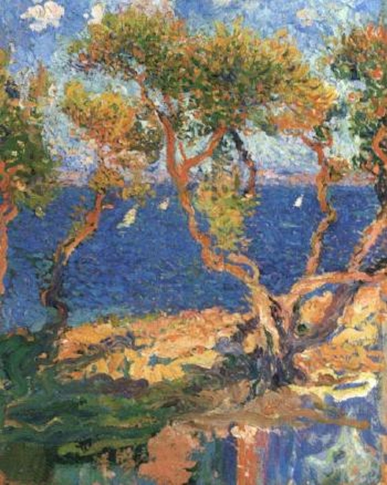 Quelques oliviers au bord de la mer by Henri Jean Guillaume Martin