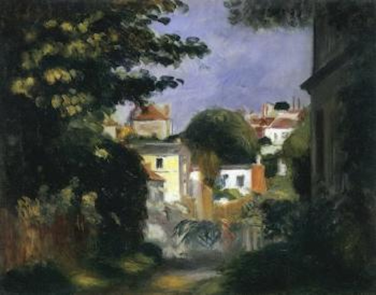 Maison et personnage dans les arbres by Pierre-Auguste Renoir