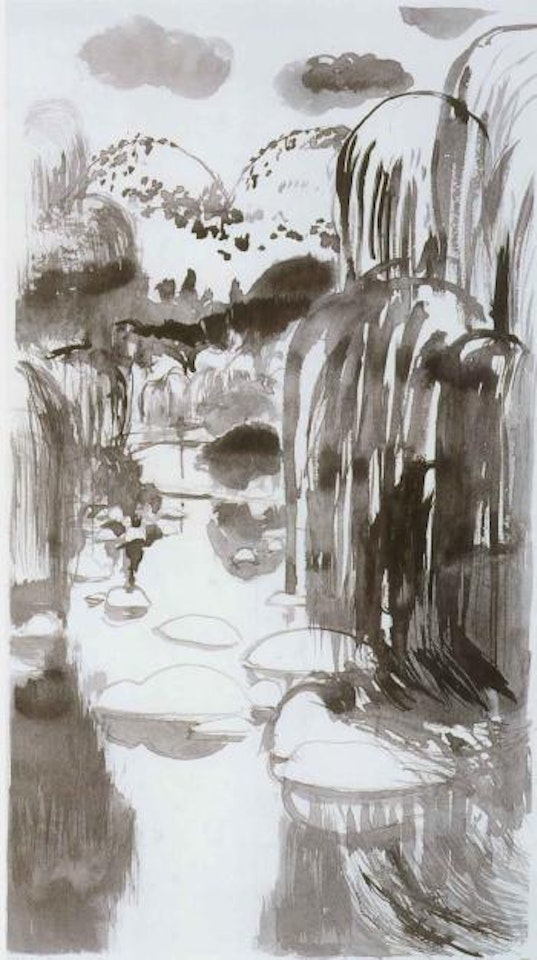 Sketch of the river at Carcoar by Brett Whiteley