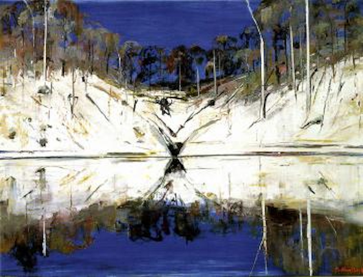 Shoalhaven River bank with cleft and rams by Arthur Merric Bloomfield Boyd