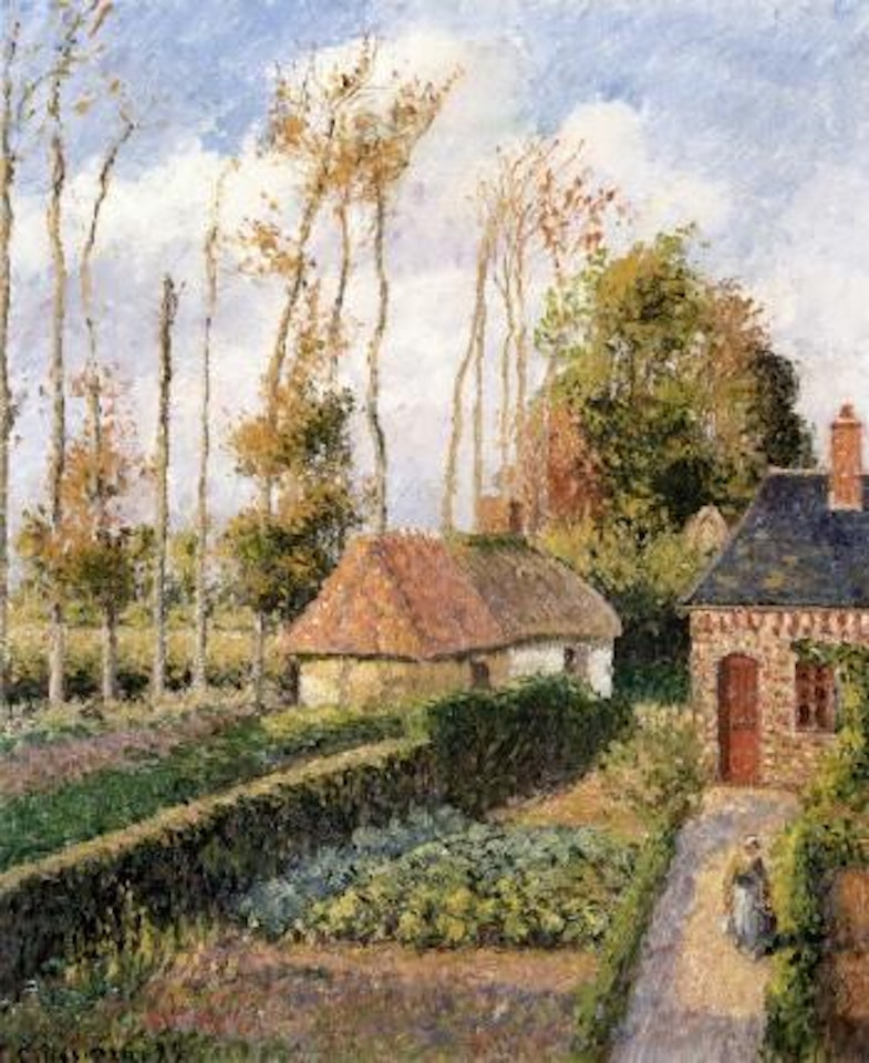 Varengevile, soleil couchant by Camille Pissarro