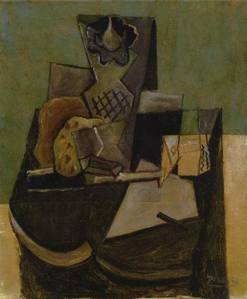 Vase, pipe, pacquet de tabac by Pablo Picasso