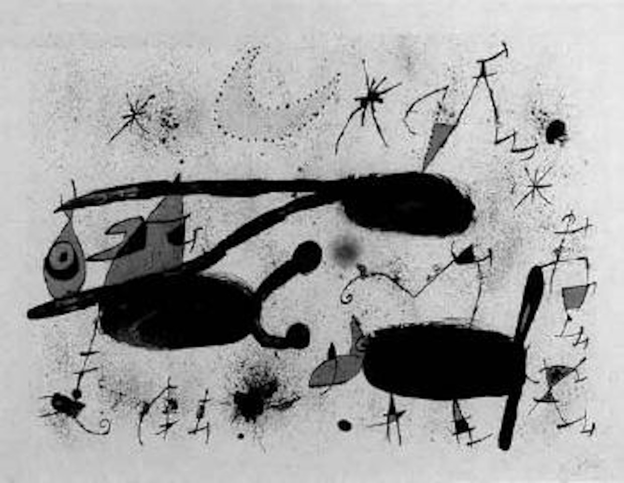 Plate seven from Homenatage a Joan Prat by Joan Miró