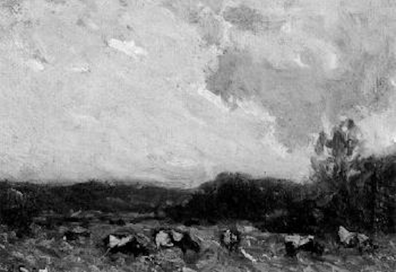 Cows at pasture by Antonio Fontanesi