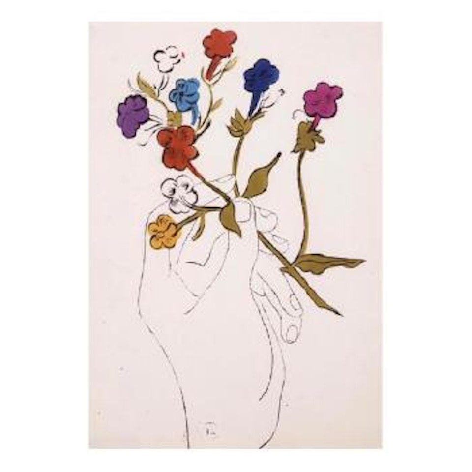 Hand with flowers by Andy Warhol
