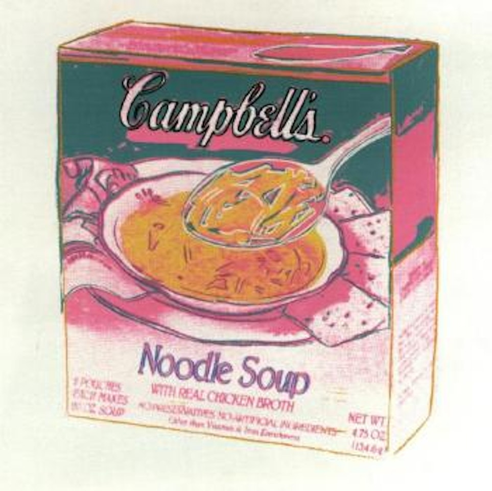 Campbell's soup box, noodle by Andy Warhol