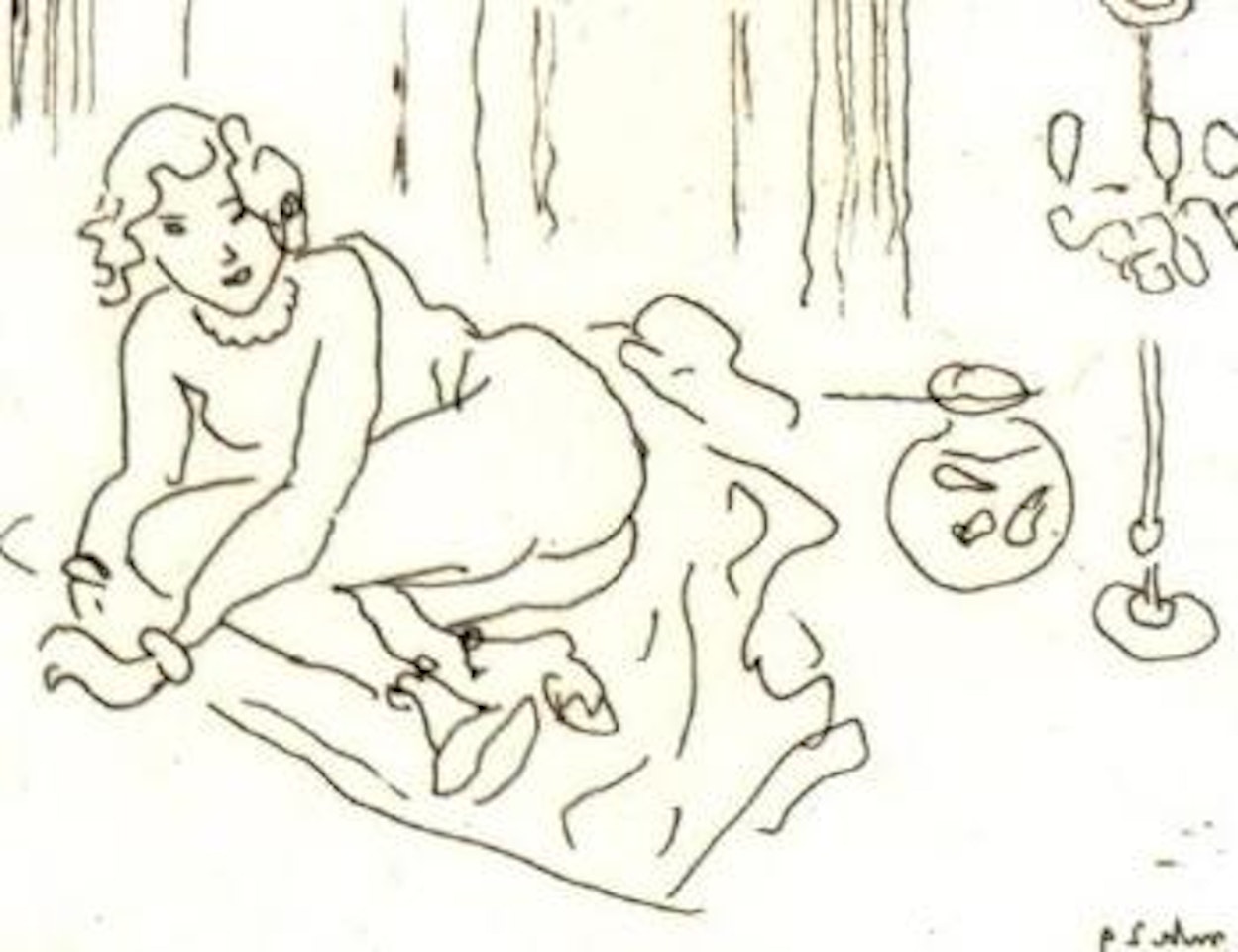 Nu couche a la lampe venitienne by Henri Matisse
