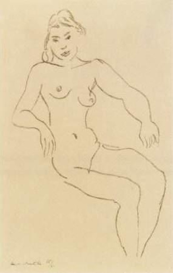 Nu assis, chevelure foncee by Henri Matisse