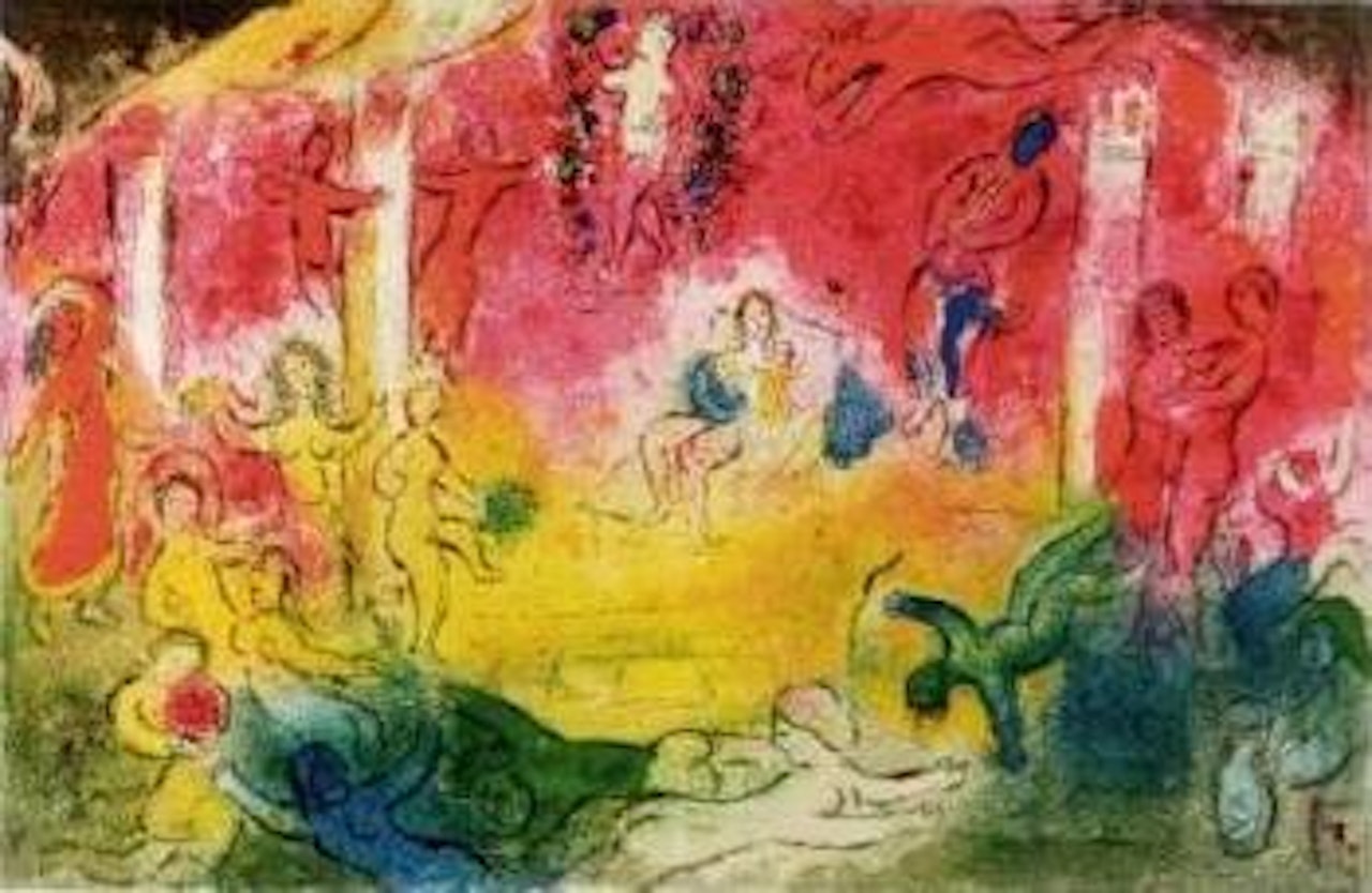 Temple and history of Bacchus, from Daphnis and Chloe by Marc Chagall