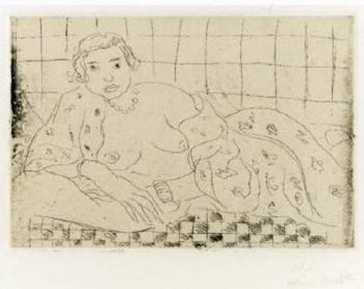 Nu couche, Sol en Damier by Henri Matisse