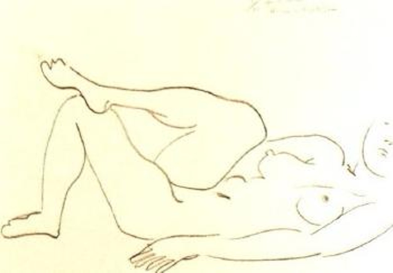 Nu couche au visage incomplet, etude de jambes by Henri Matisse