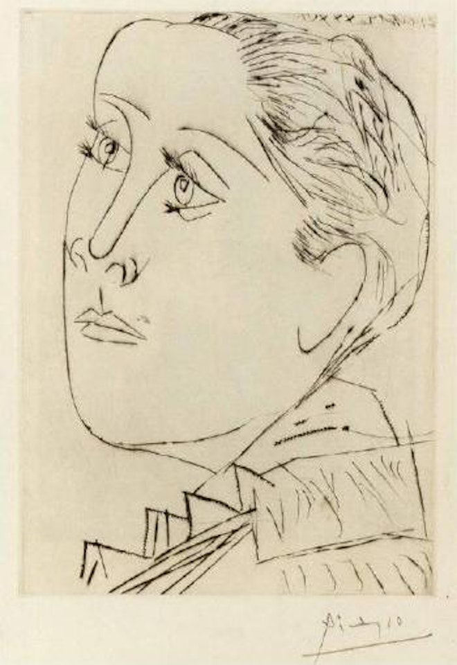 Tete de femme demi profil a gauche by Pablo Picasso