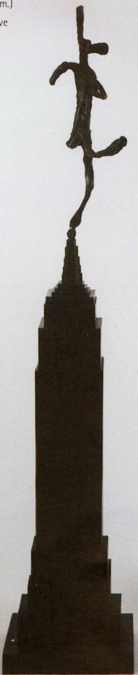 Empire state with bowler, mirrored by Barry Flanagan