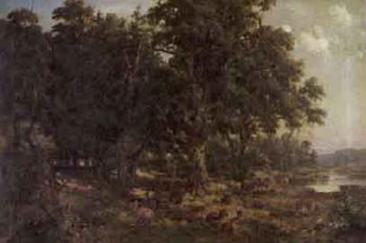 Animals in woodland by Christian Friedrich Gille