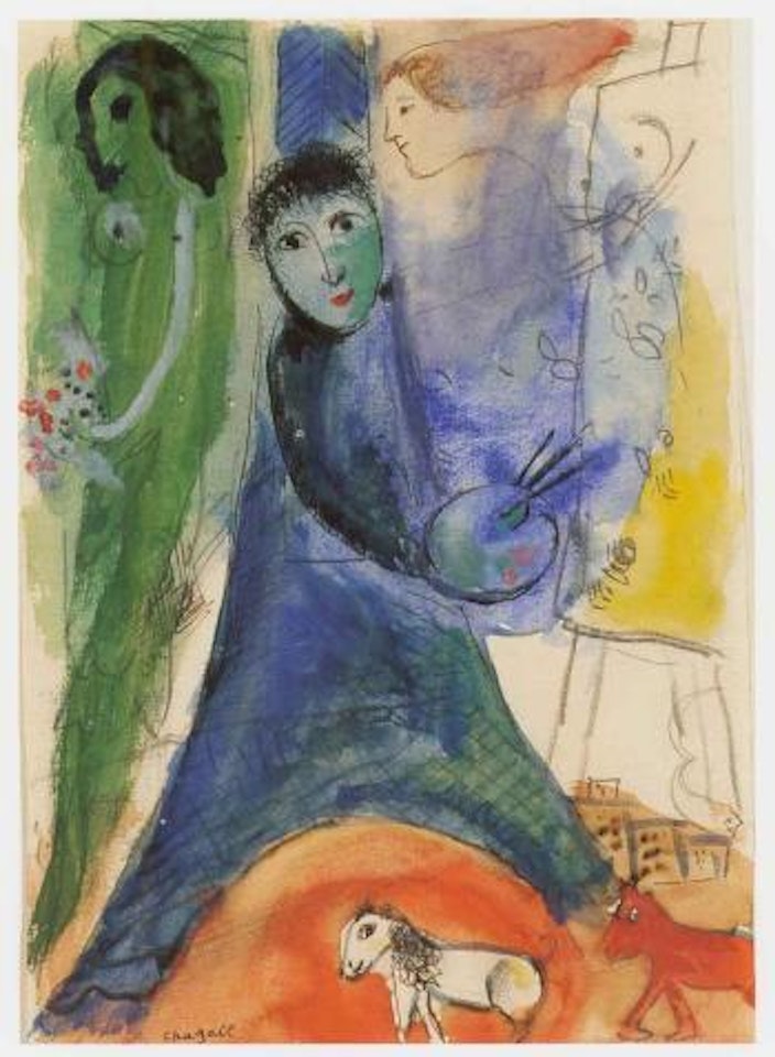 Tour Eiffel et peintre by Marc Chagall