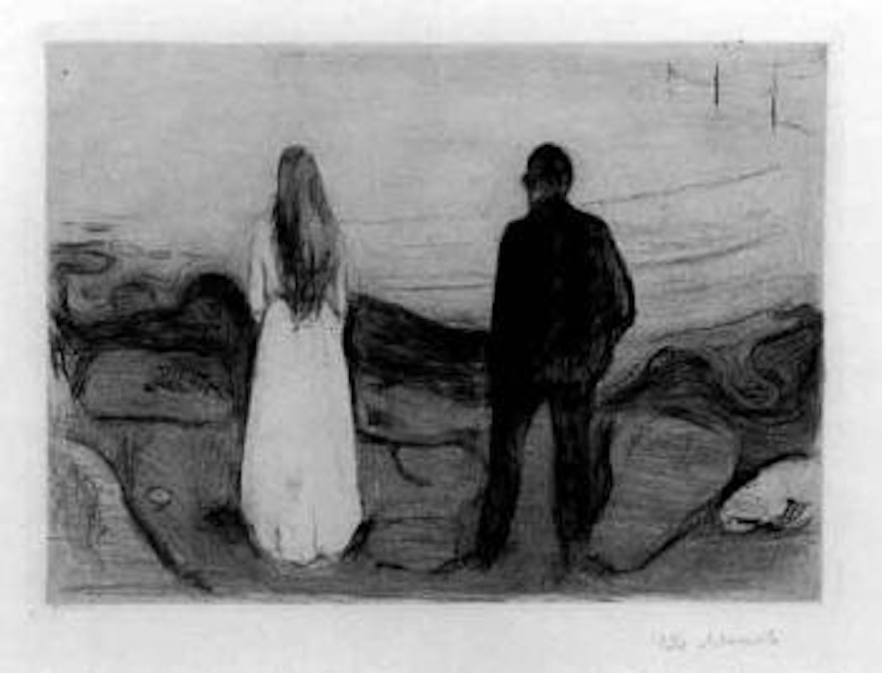 Two human beings - lonely ones by Edvard Munch