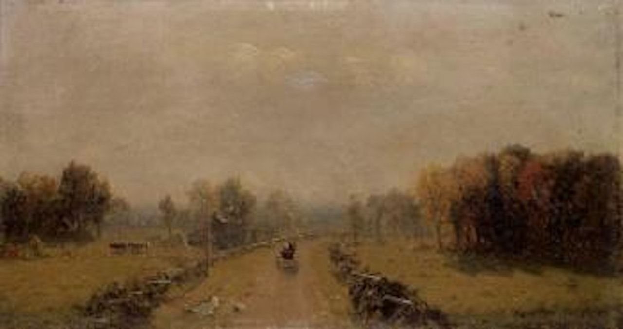 Carriage on a country road by Sanford Robinson Gifford