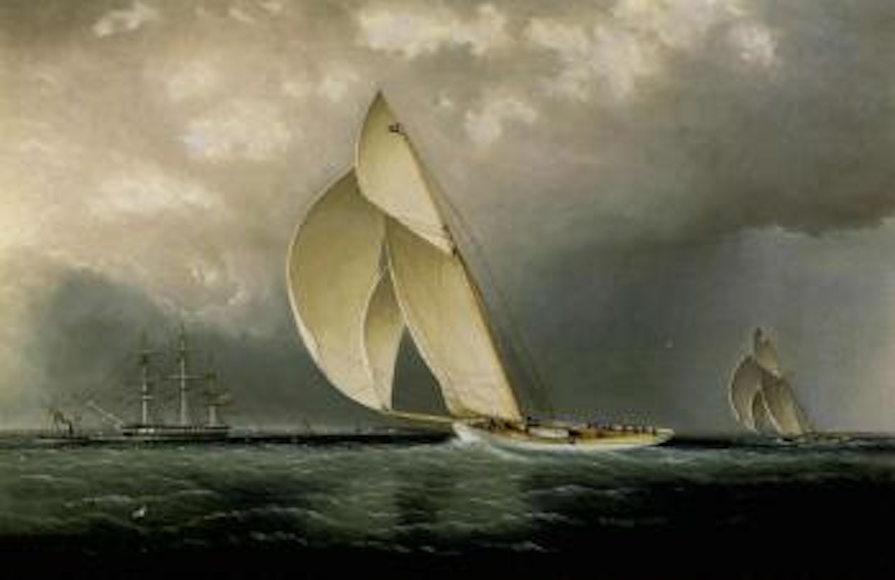 Volunteer versus Thistle in the America's Cup 1887 by Attributed to James Edward Buttersworth