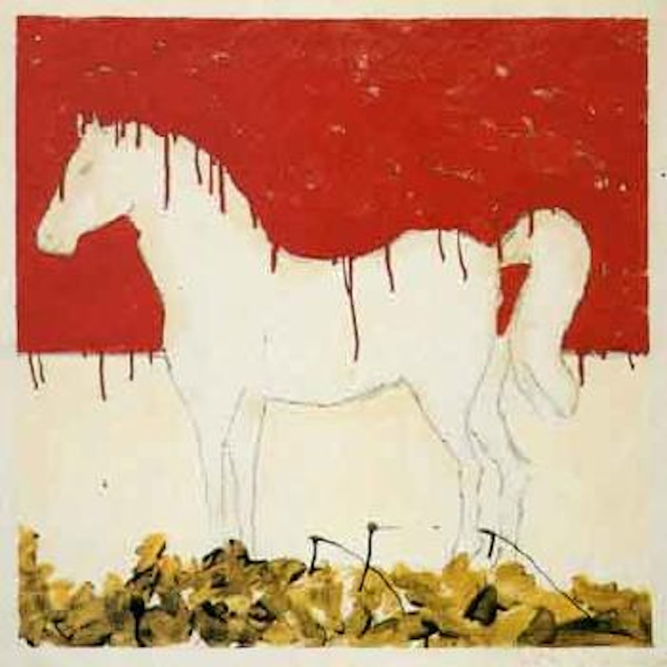 Three colour horse by Mario Schifano