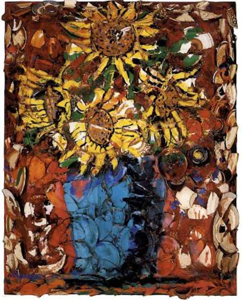 Untitled - flowers vase by Julian Schnabel