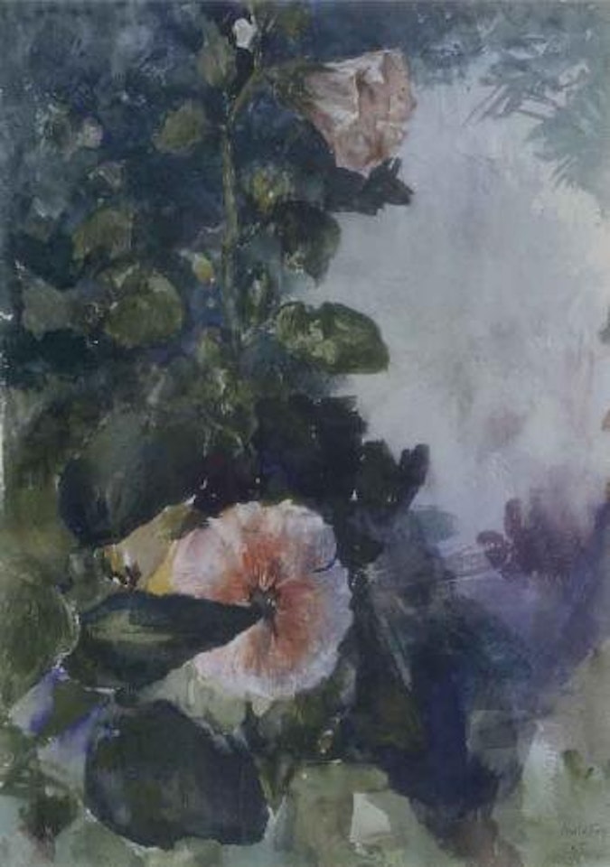 Hollyhocks by John La Farge