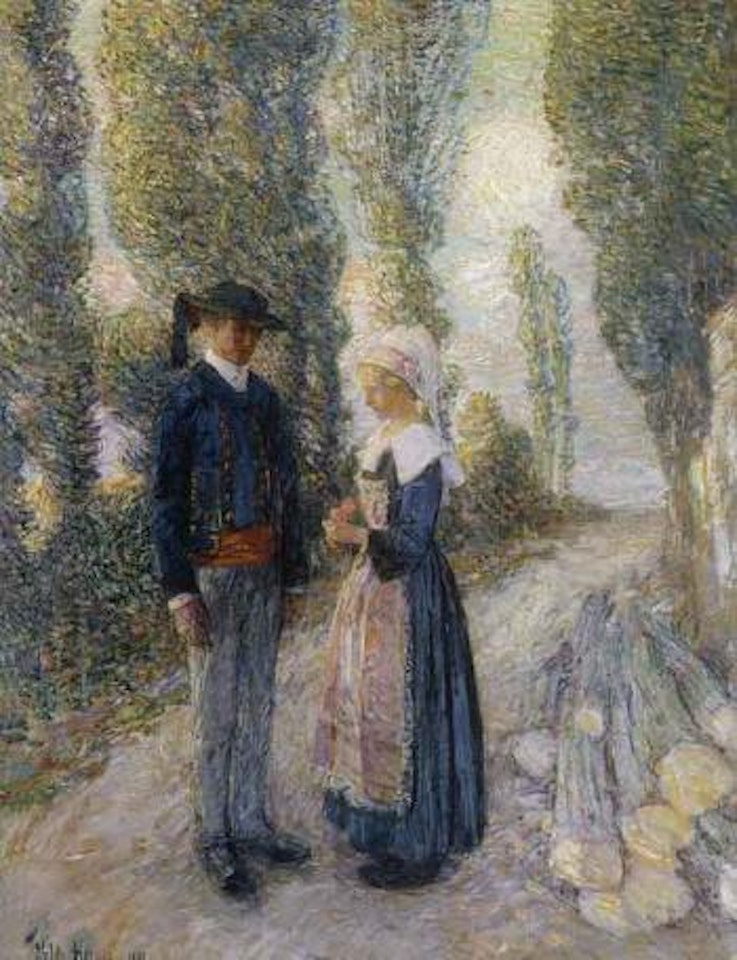 In Brittany, the evening hour, Pont Aven by Childe Hassam