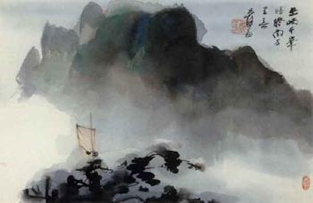 Sailing by Zhang Daqian