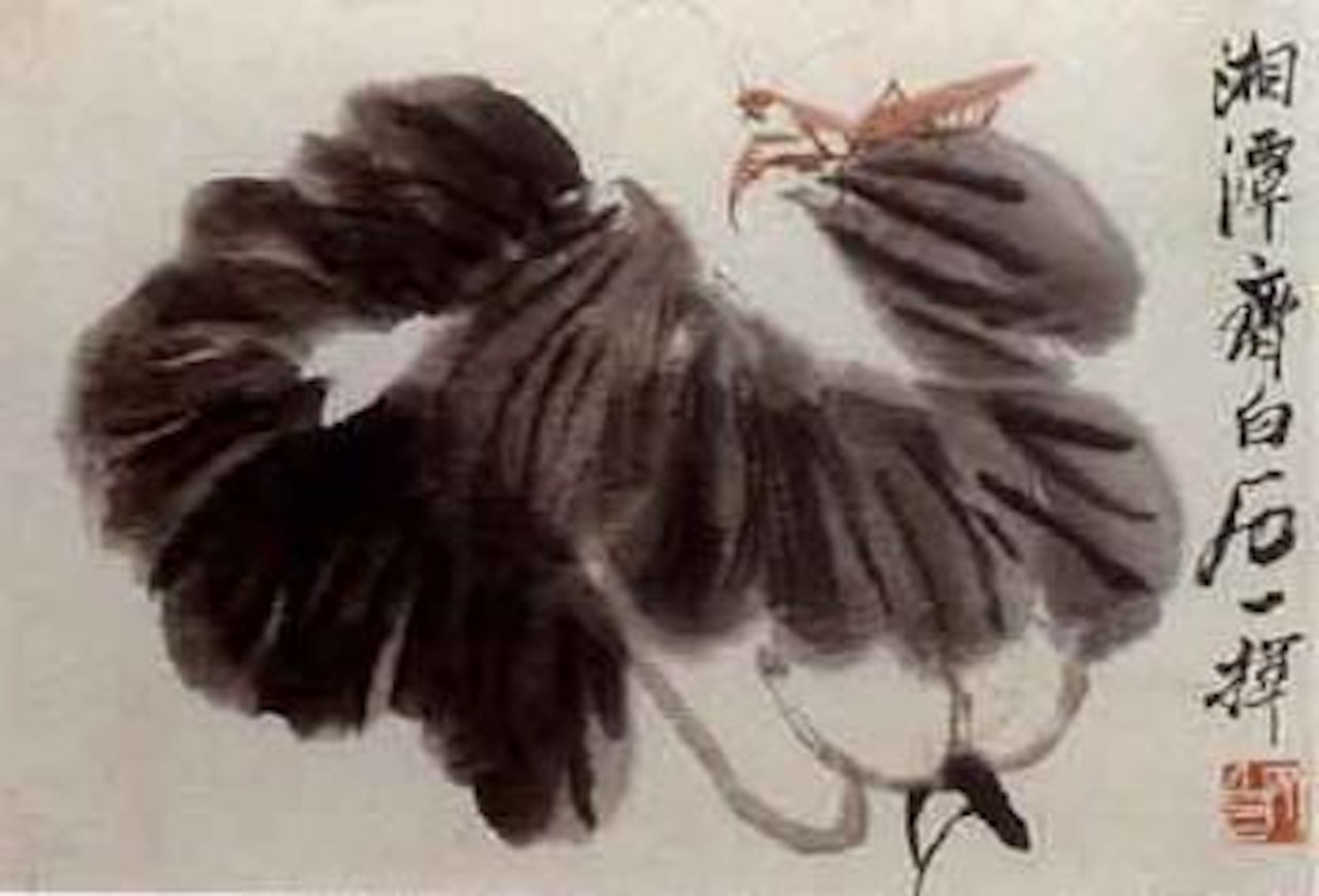 Mantis on Chinese cabbage by Qi Baishi