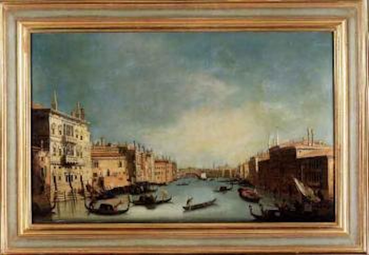 Grand Canal with Rialto bridge by Giuseppe Bernardino Bison